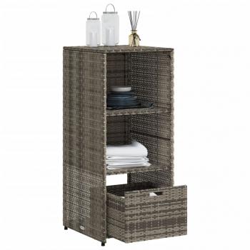 Gartenschrank Grau 50x55x115 cm Poly Rattan