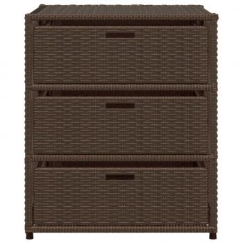 Gartenschrank Braun 55x59x69 cm Poly Rattan