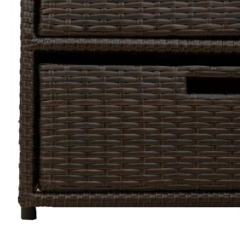 Gartenschrank Braun 55x59x69 cm Poly Rattan