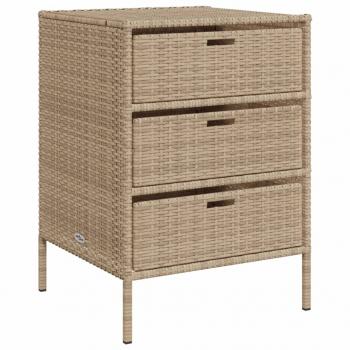 Gartenschrank Beige 55x59x80 cm Poly Rattan