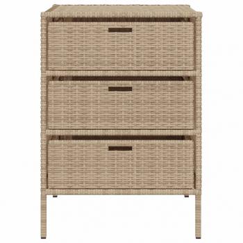 Gartenschrank Beige 55x59x80 cm Poly Rattan