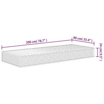 Matratze Schaumstoff Mittelweich 90x200 cm