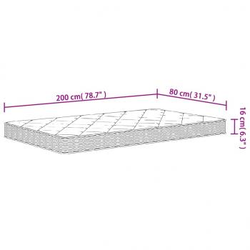 Matratze Schaumstoff Mittelweich 80x200 cm