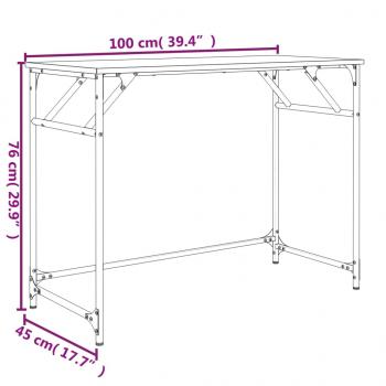 Schreibtisch Braun Eichen-Optik 100x45x76cm Holzwerkstoff Stahl