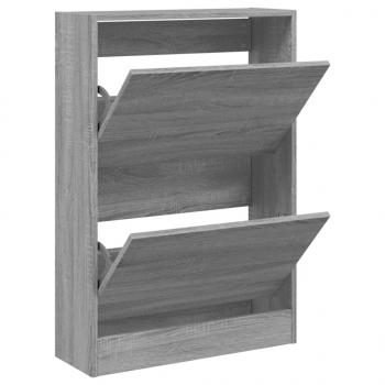 Schuhschrank Grau Sonoma 60x21x87,5 cm Holzwerkstoff