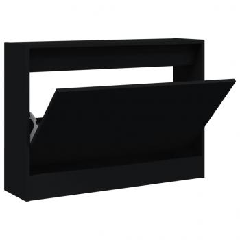 Schuhschrank Schwarz 80x21x57 cm Holzwerkstoff