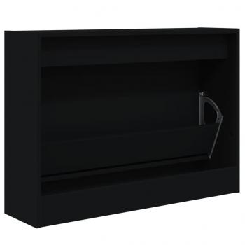 Schuhschrank Schwarz 80x21x57 cm Holzwerkstoff