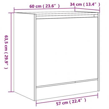 Schuhschrank Schwarz 60x34x63,5 cm Holzwerkstoff