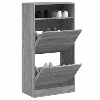 ARDEBO.de - Schuhschrank Grau Sonoma 60x34x116 cm Holzwerkstoff