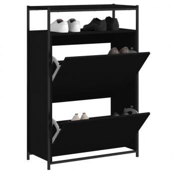 ARDEBO.de - Schuhschrank Schwarz 75x34x112 cm Holzwerkstoff