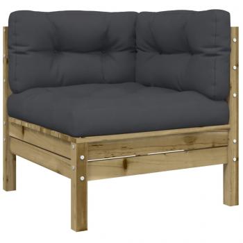 Gartensofa mit Kissen und Hocker 2-Sitzer