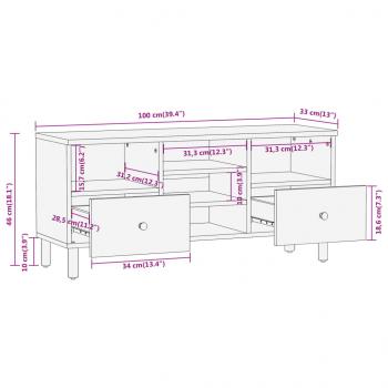 TV-Schrank 100x33x46 cm Massivholz Akazie