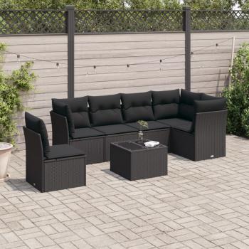 ARDEBO.de - 6-tlg. Garten-Sofagarnitur mit Kissen Braun Poly Rattan