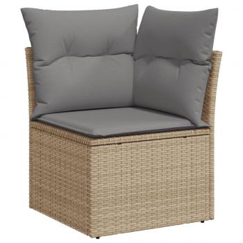 Garten-Ecksofa mit Kissen Beige Poly Rattan