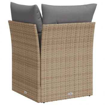 Garten-Ecksofa mit Kissen Beige Poly Rattan