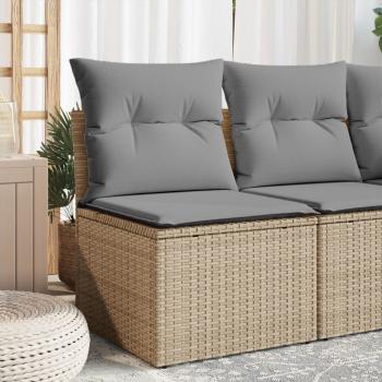 ARDEBO.de - Garten-Ecksofa mit Kissen Beige Poly Rattan