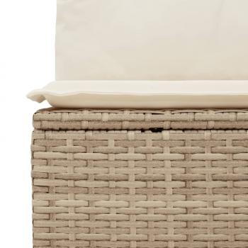 Gartensofa ohne Armlehnen mit Kissen Beige Poly Rattan