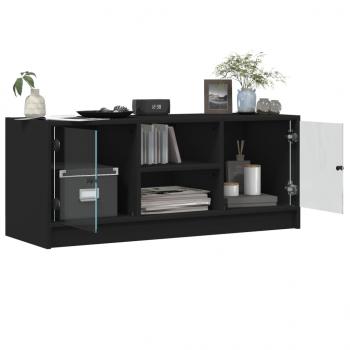 TV-Schrank mit Glastüren Schwarz 102x37x42 cm