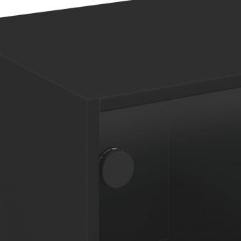 TV-Schrank mit Glastüren Schwarz 102x37x42 cm