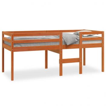 ARDEBO.de - Hochbett Wachsbraun 75x190 cm Massivholz Kiefer