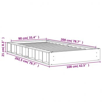 Massivholzbett ohne Matratze Wachsbraun 90x200 Kiefernholz