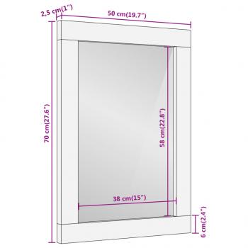 Badspiegel 50x70x2,5 cm Massivholz Akazie und Glas