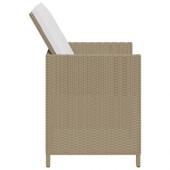 Garten-Essstühle mit Kissen 4 Stk. Beige Poly Rattan