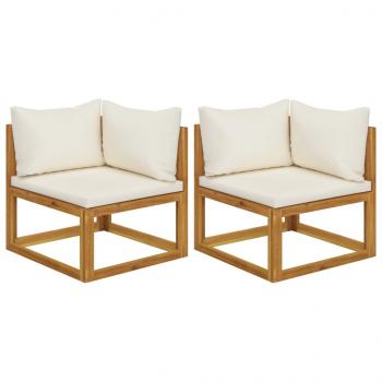 ARDEBO.de - Ecksofas 2 Stk. Modular mit Kissen Massivholz Akazie