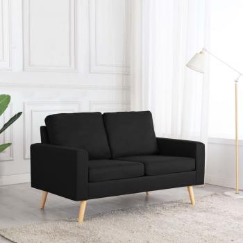 ARDEBO.de - 2-Sitzer-Sofa Schwarz Stoff