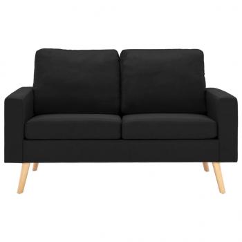 2-Sitzer-Sofa Schwarz Stoff