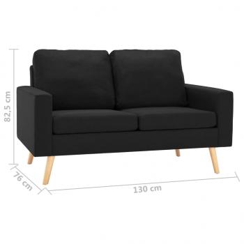 2-Sitzer-Sofa Schwarz Stoff