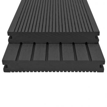 WPC Massive Terrassendielen mit Zubehör 15 m² 4 m Schwarz