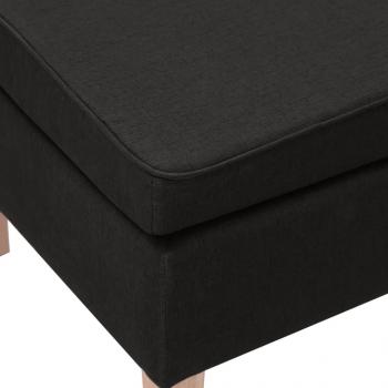 Hocker mit Holzbeinen Schwarz Stoff