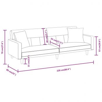 Schlafsofa mit Kissen Dunkelgrau Stoff