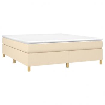 Boxspringbett mit Matratze Creme 180x200 cm Stoff