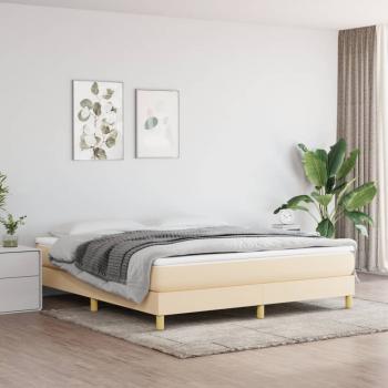 ARDEBO.de - Boxspringbett mit Matratze Creme 160x200 cm Stoff