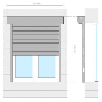Rollladen Aluminium 110x130 cm Anthrazit