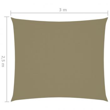 Sonnensegel Oxford-Gewebe Rechteckig 2,5x3 m Beige