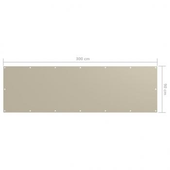 Balkon-Sichtschutz Beige 90x300 cm Oxford-Gewebe