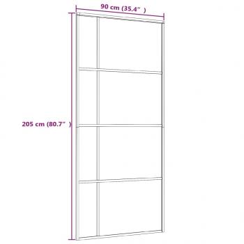 Schiebetür ESG-Mattglas und Aluminium 90x205 cm Weiß