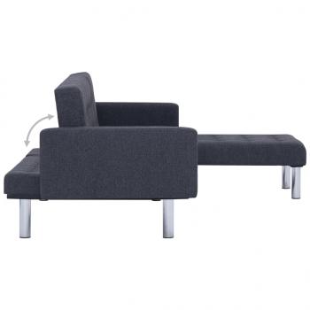 Schlafsofa in L-Form Dunkelgrau Polyester