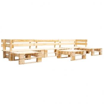 ARDEBO.de - 6-tlg. Paletten-Lounge-Set Holz Natur