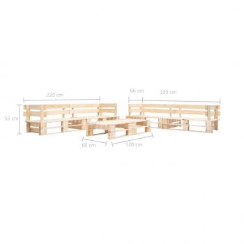 6-tlg. Paletten-Lounge-Set Holz Natur