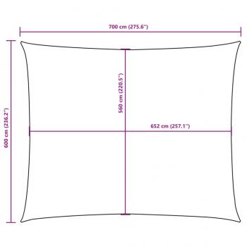 Sonnensegel Oxford-Gewebe Rechteckig 6x7 m Anthrazit