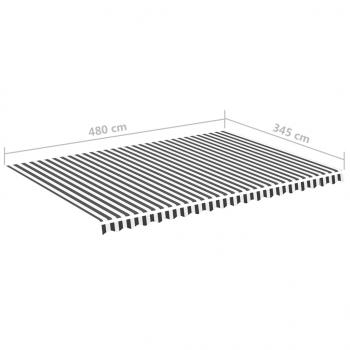 Markisenbespannung Anthrazit und Weiß 5x3,5 m