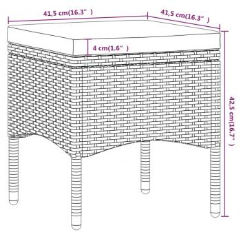 5-tlg. Garten-Bistro-Set Poly Rattan & Massivholz Akazie Grau