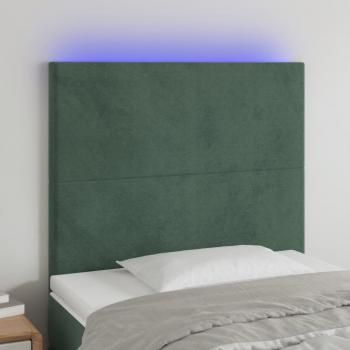 ARDEBO.de - LED Kopfteil Dunkelgrün 90x5x118/128 cm Samt