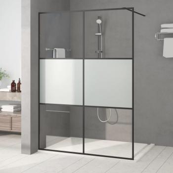 ARDEBO.de - Duschwand für Begehbare Dusche Schwarz 140x195 cm Halbmatt ESG