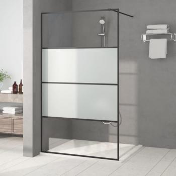 ARDEBO.de - Duschwand für Begehbare Dusche Schwarz 115x195 cm Halbmatt ESG