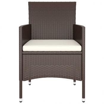 5-tlg. Bistro-Set Poly-Rattan und Hartglas Braun